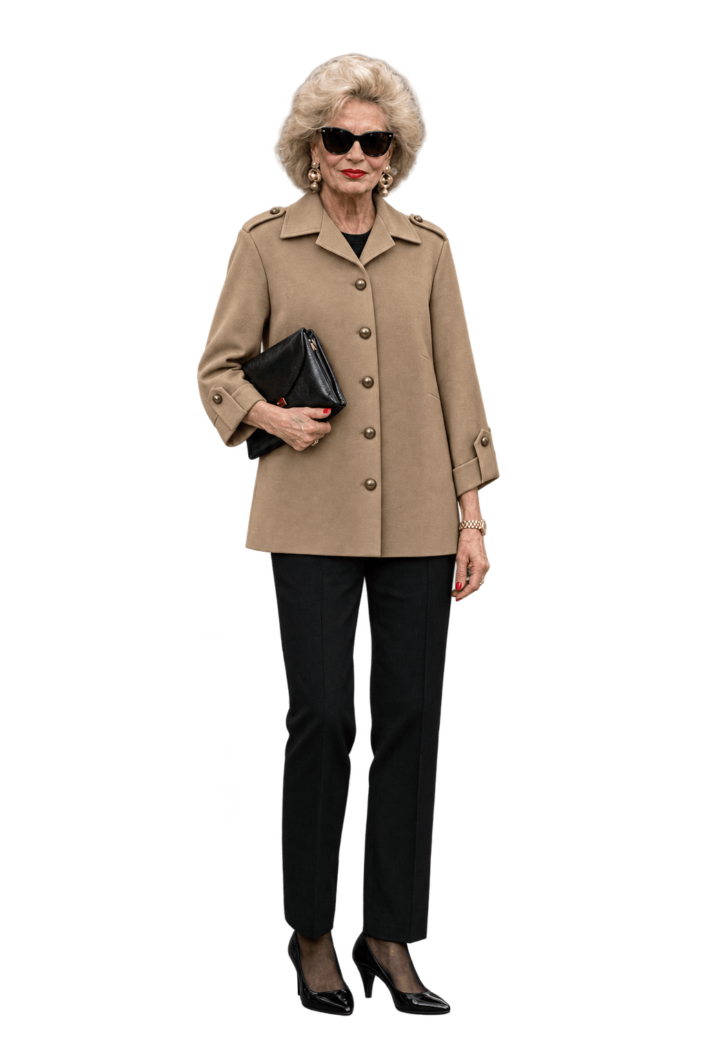 1980s Tan Polyester Blend Jacket - Model