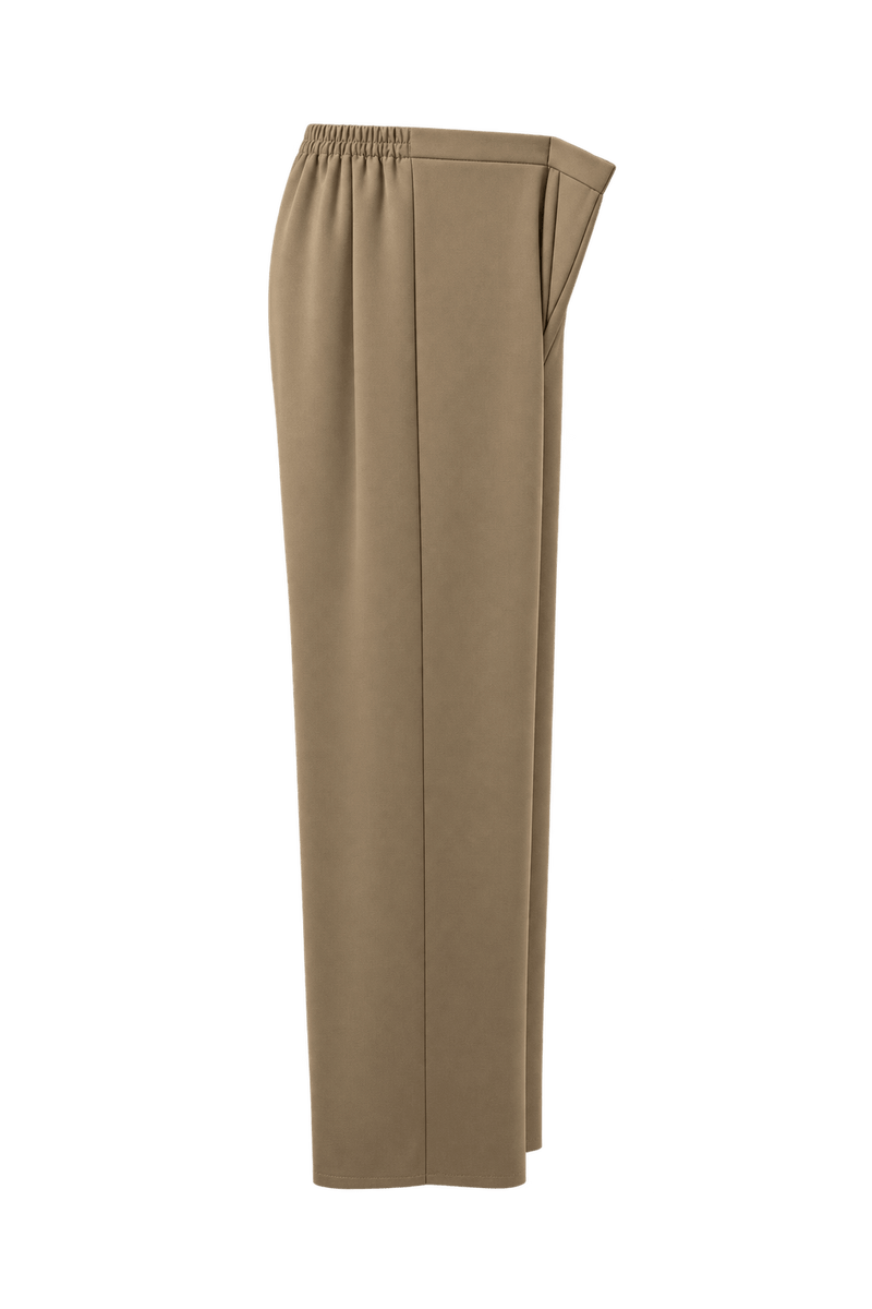 1980s Tan Polyester Blend Pants - Front View