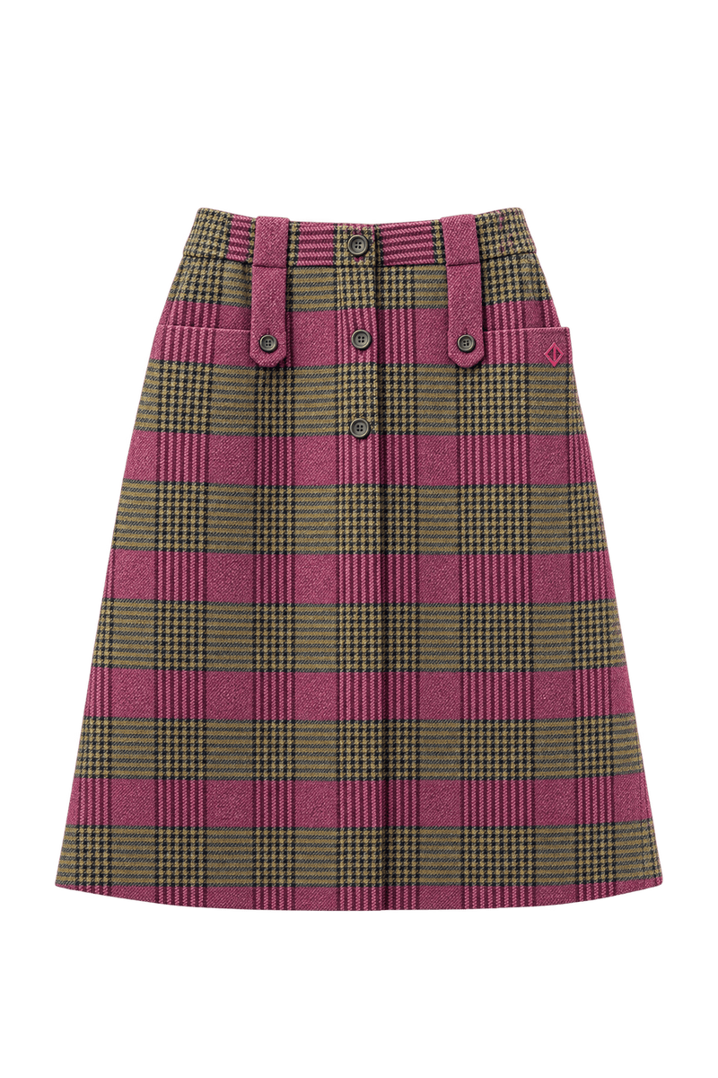 1960s Pink Cotton Blend Skirt - Front View