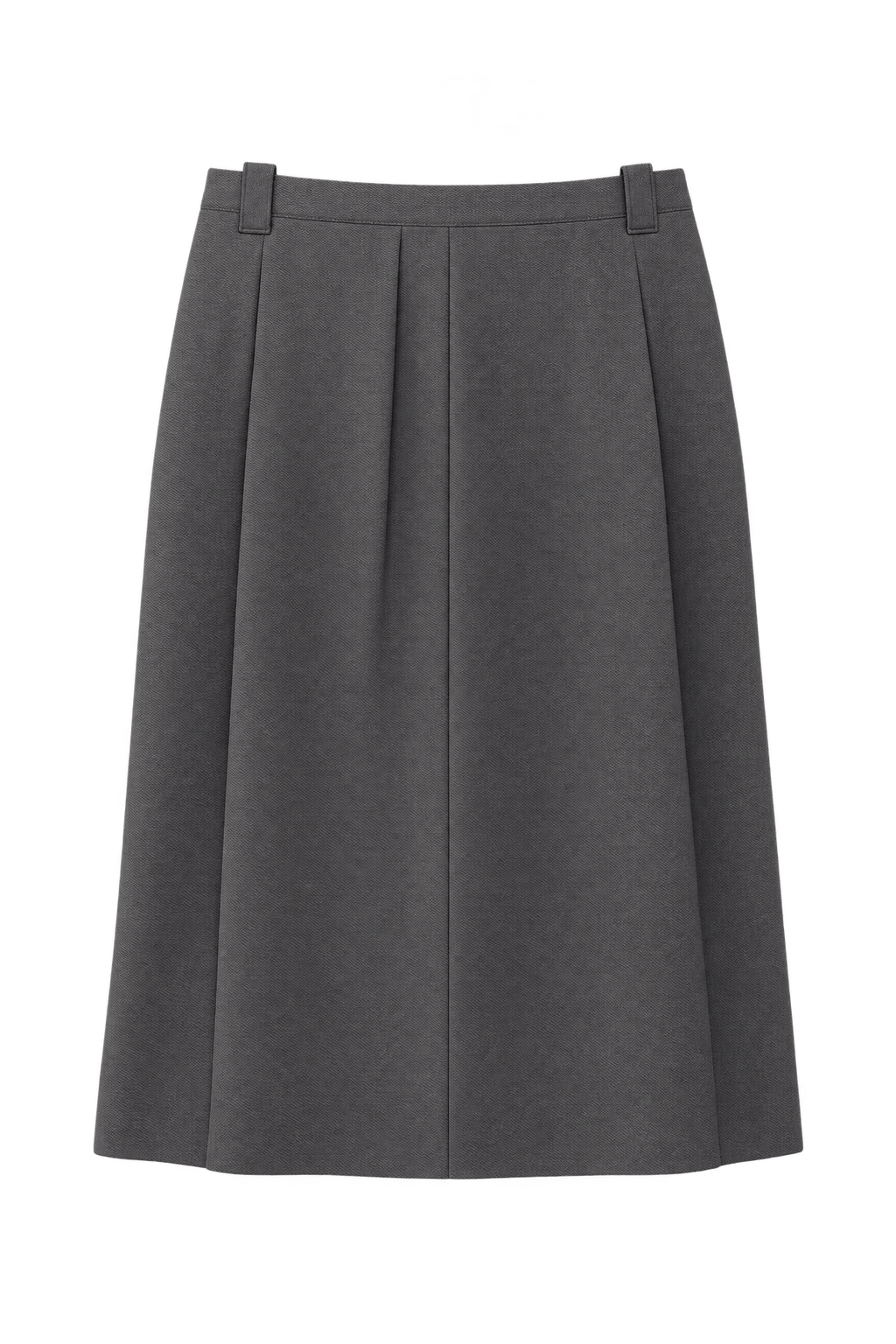 1980s Grey Cotton Blend Skirt - Front View