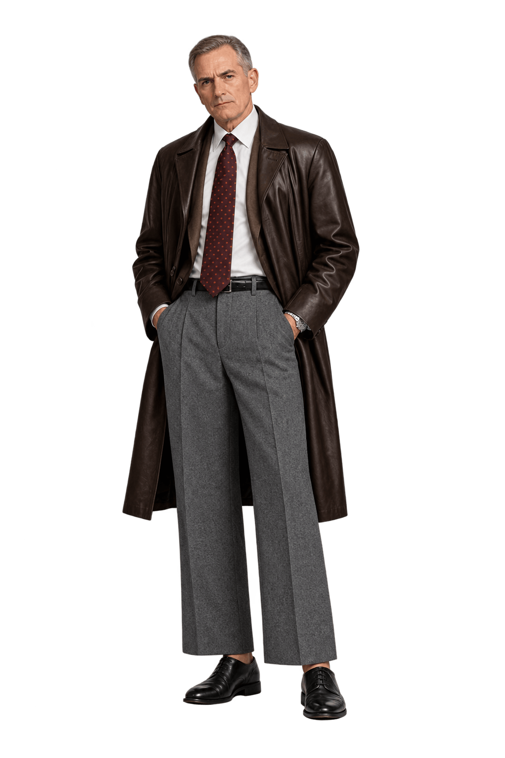 1990s Grey Wool Blend Trousers - Model