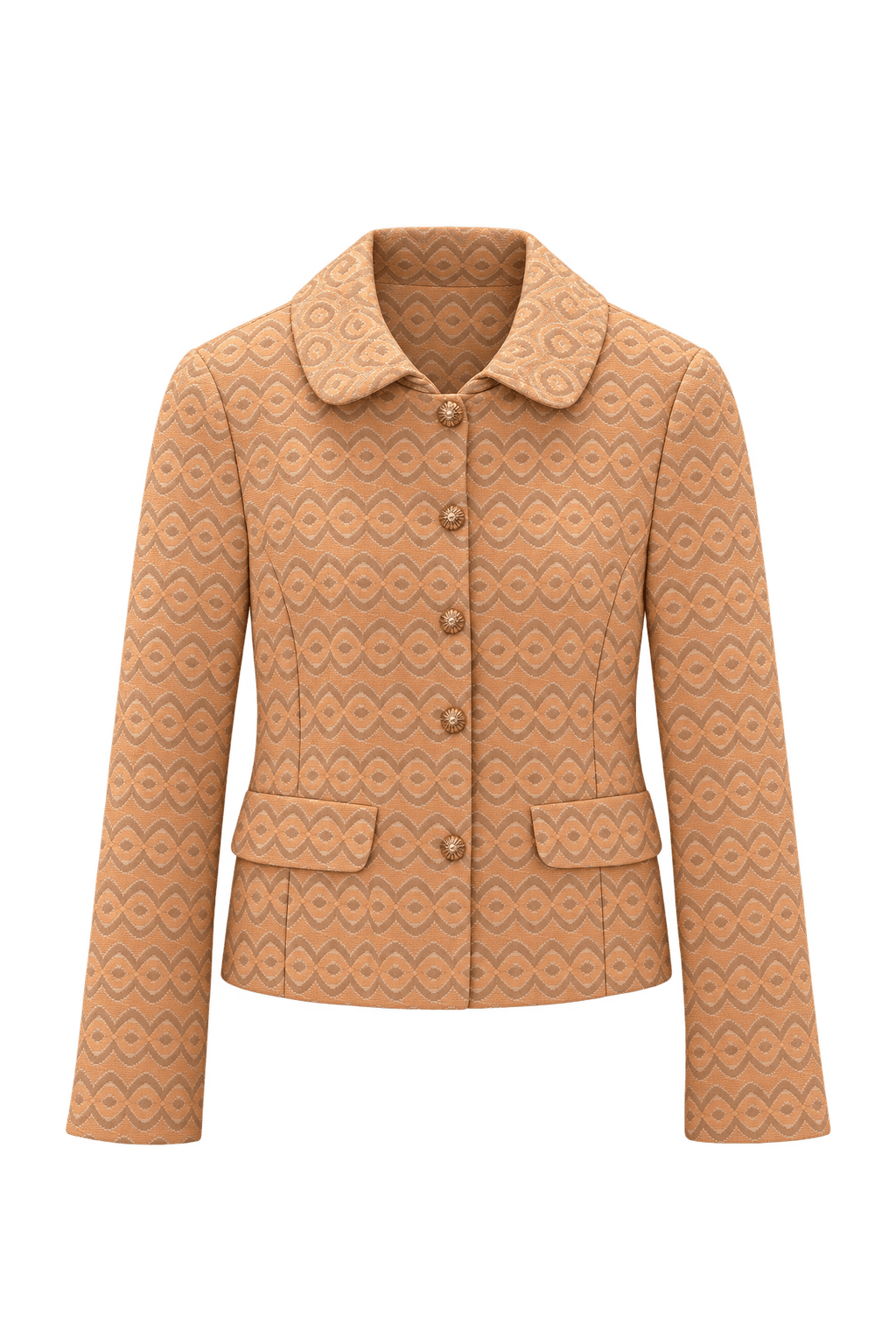 1960s Peach Cotton Blend Jacket - Front View