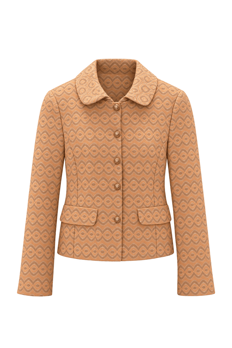 1960s Peach Cotton Blend Jacket - Front View