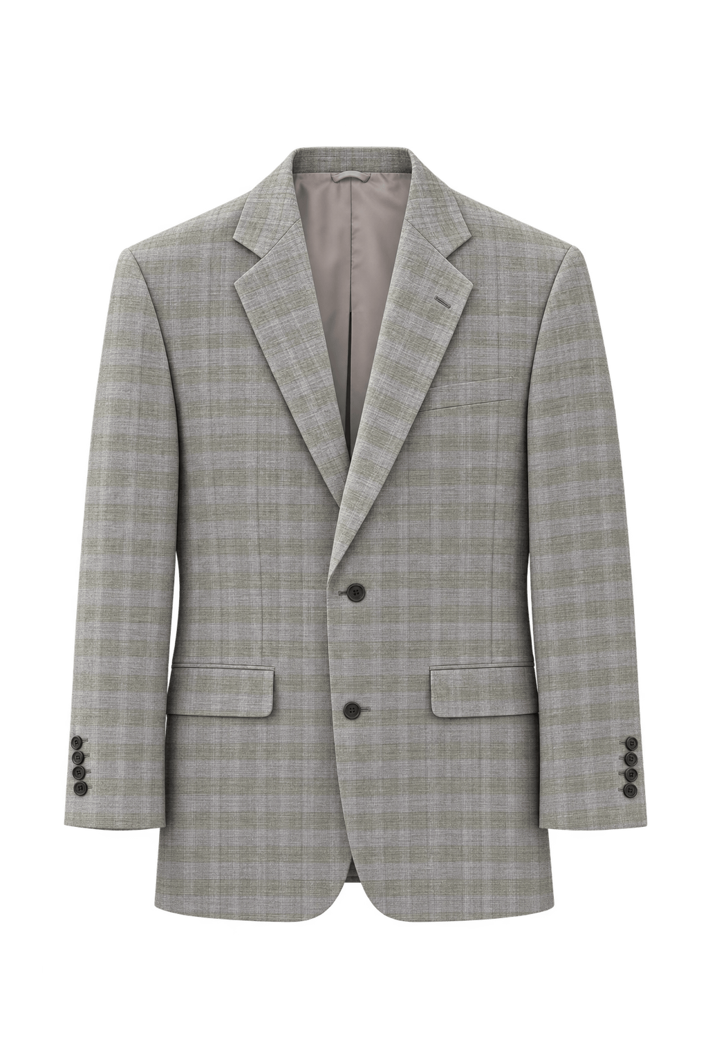 1980s Grey Wool Blend Blazer - Front View