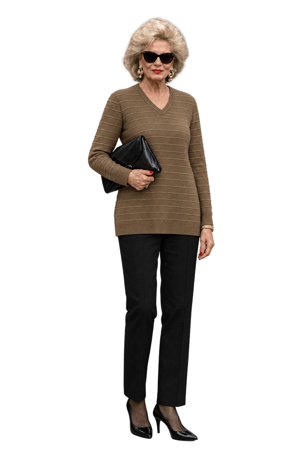 1980s Brown Wool Sweater - Model