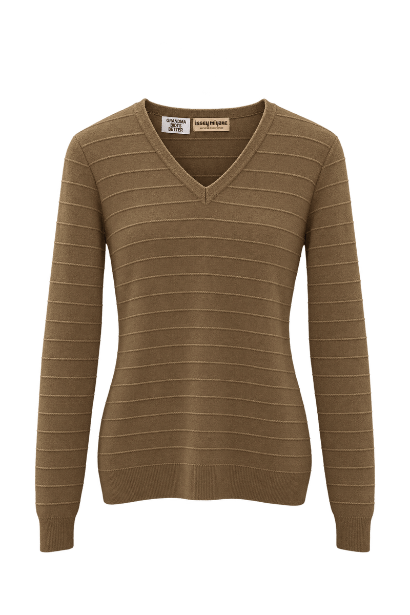 1980s Brown Wool Sweater - Front View
