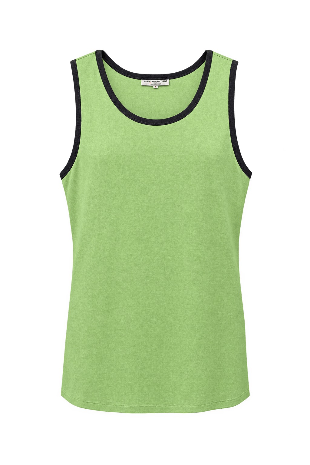 1990s Lime Green Cotton Blend Tank Top - Front View