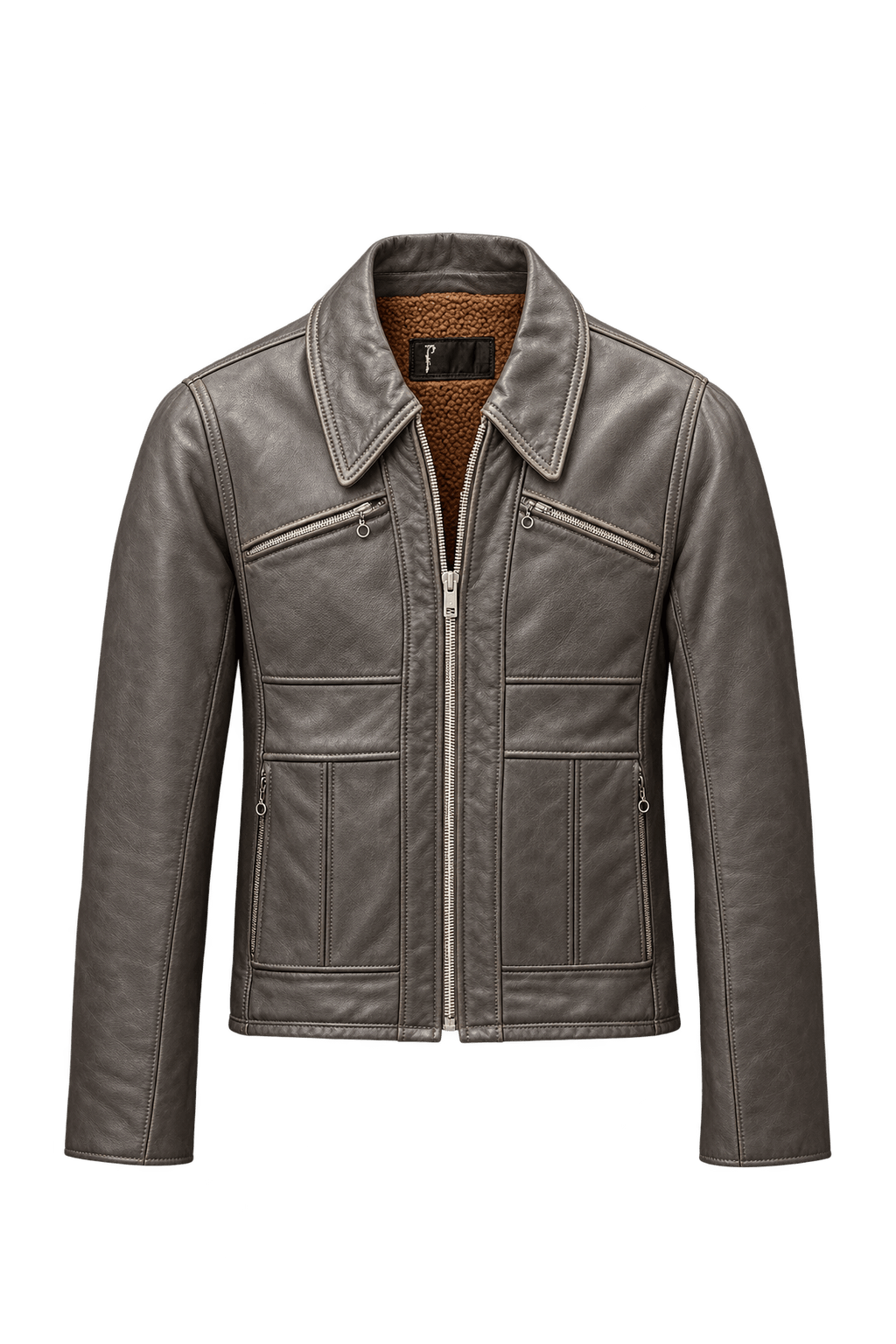 1990s Brown Leather Jacket - Front View