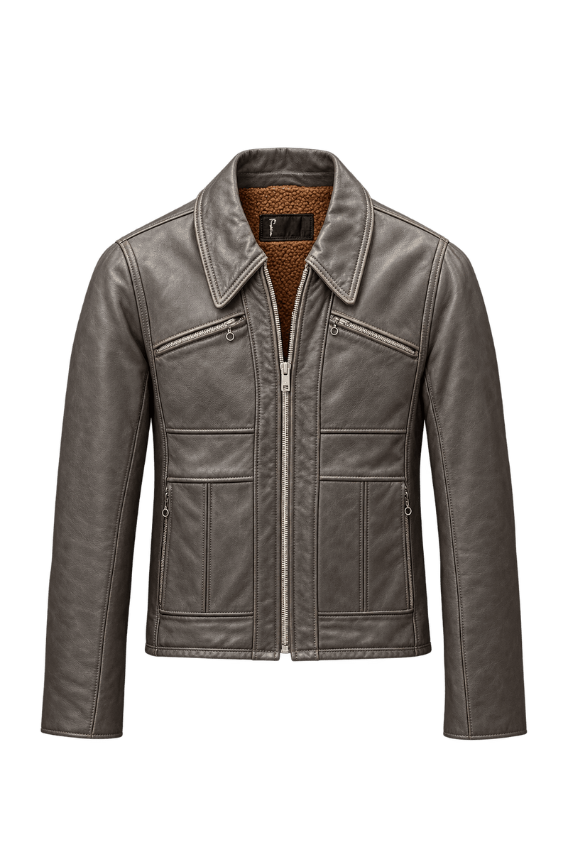 1990s Brown Leather Jacket - Front View