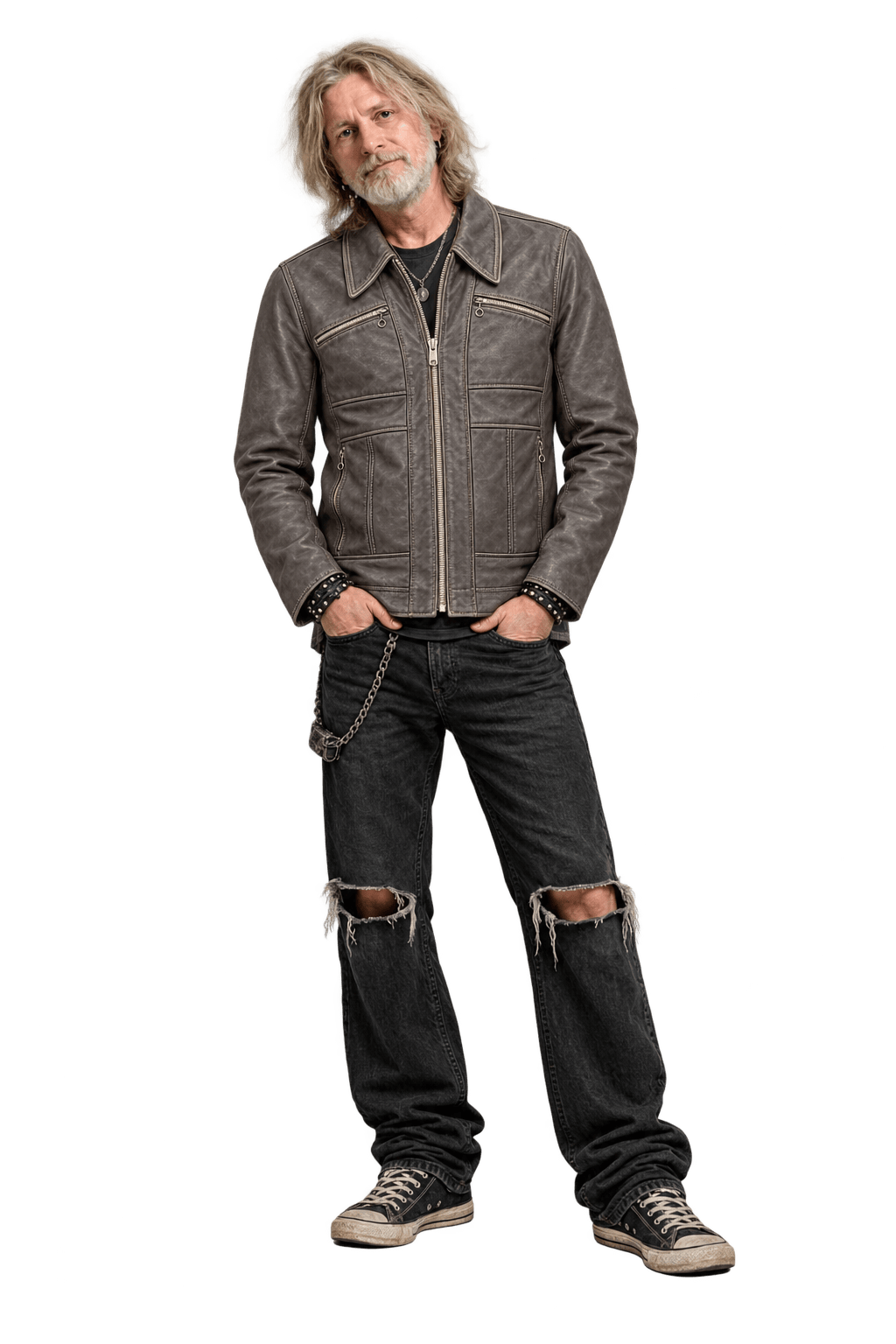 1990s Brown Leather Jacket - Model