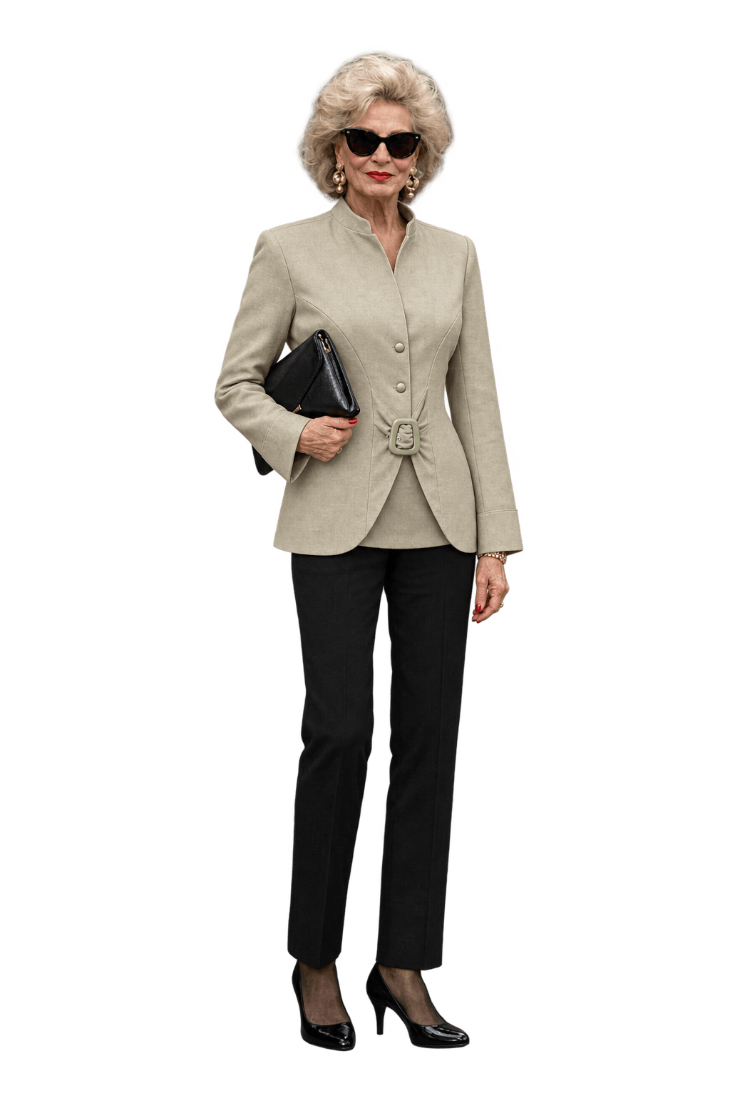 1980s Beige Cotton Blend Blazer - Model