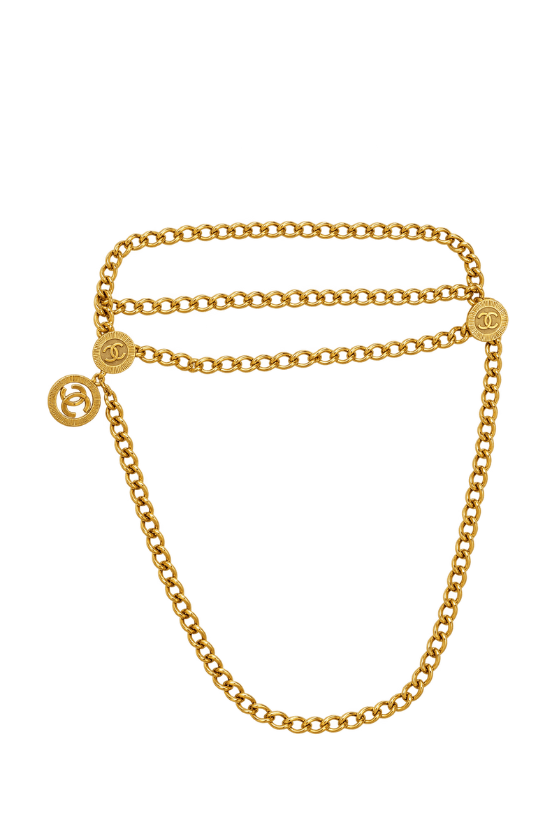 1990s Gold Metal Belt - Front View