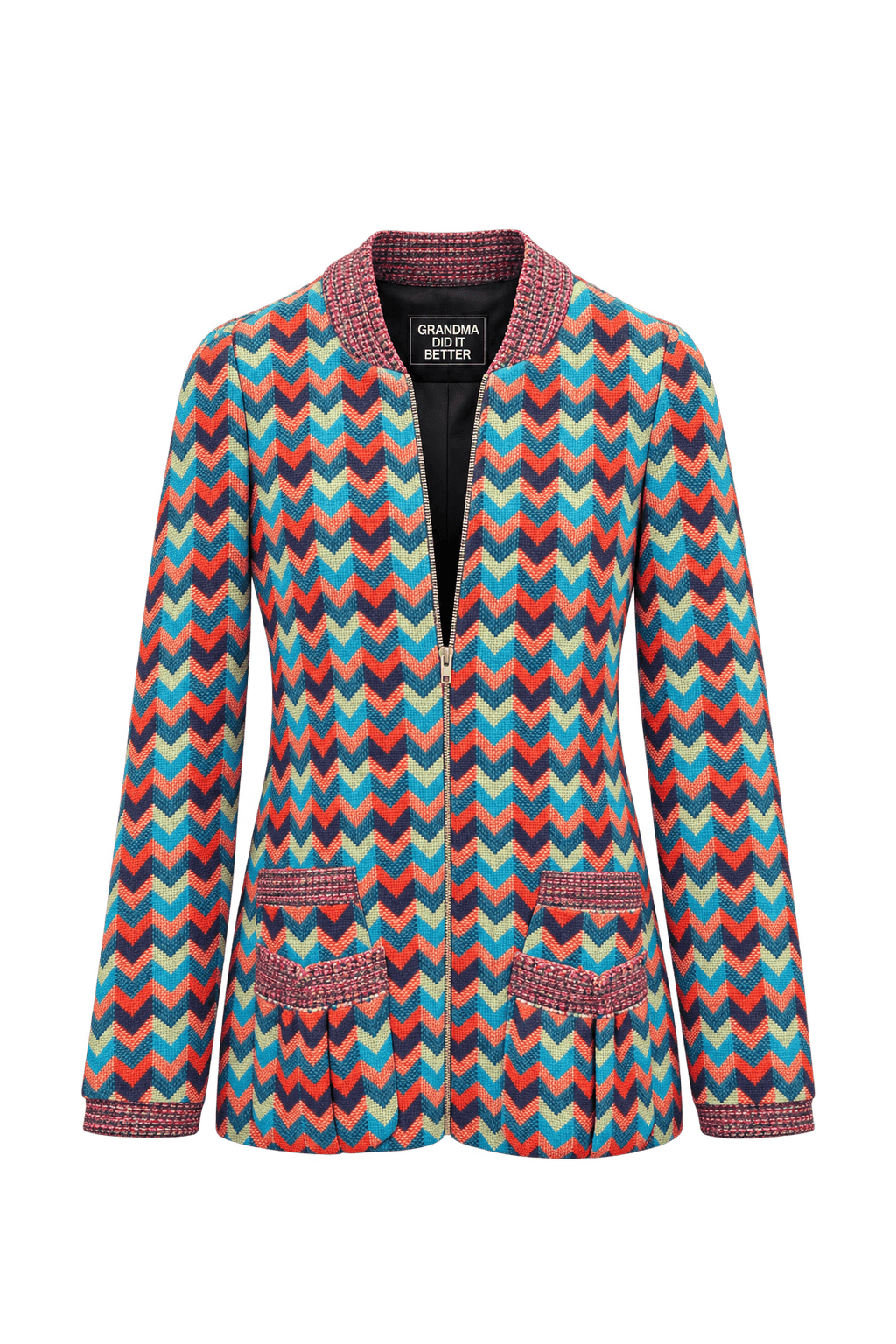 1970s Multi-Color Wool Blend Jacket - Front View