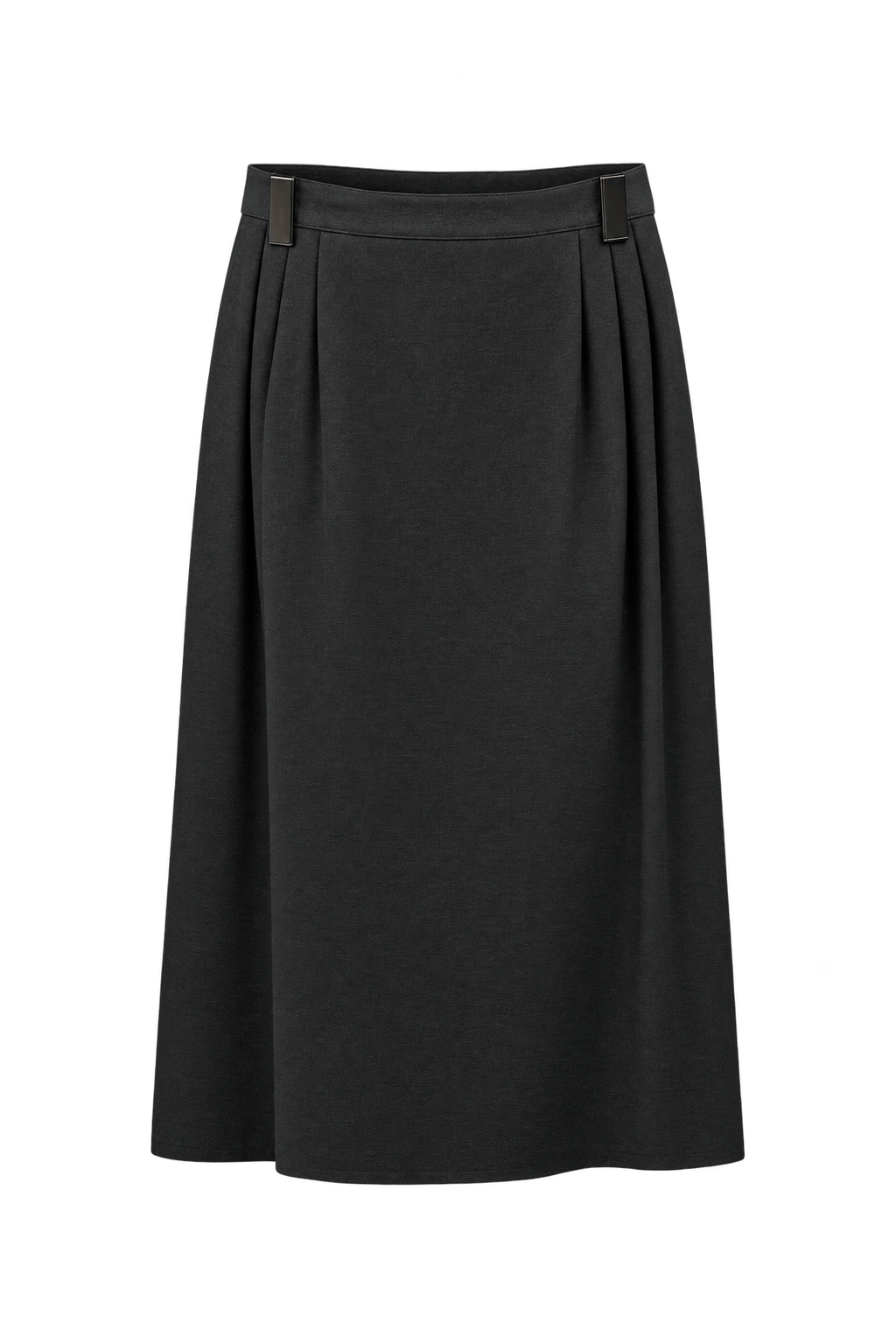 1990s Black Wool Blend Skirt - Front View