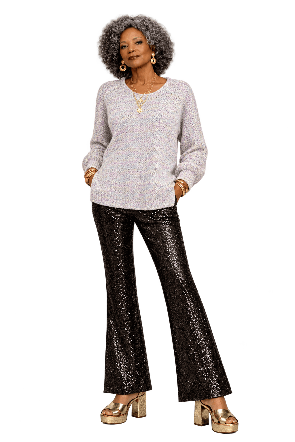 1980s Multicolor Wool Sweater - Model