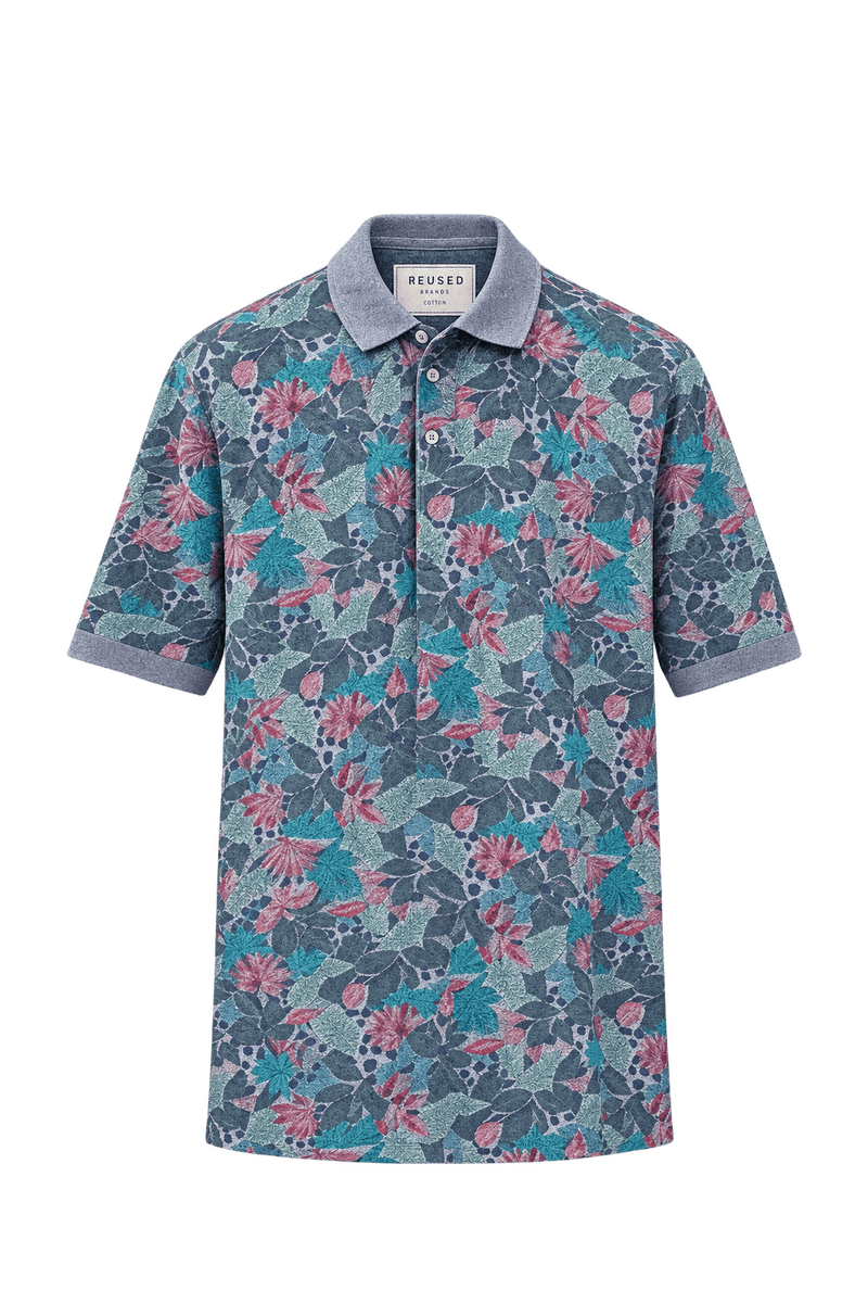 1980s Multi-color Cotton Polo - Front View