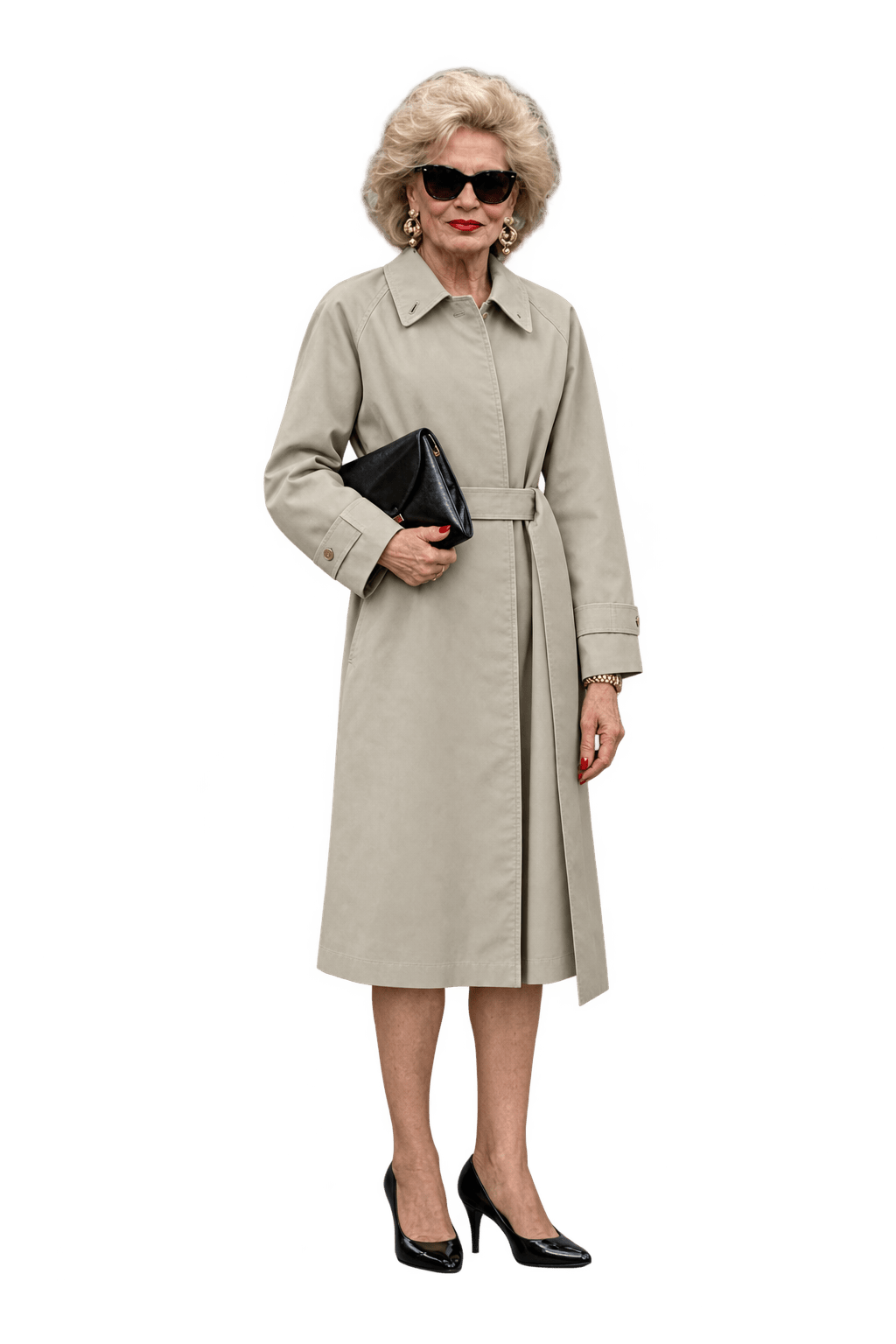 1980s Beige Cotton Trench Coat - Model