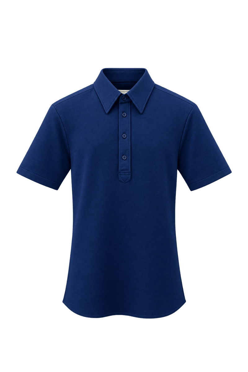 1970s Navy Blue Cotton Shirt - Front View
