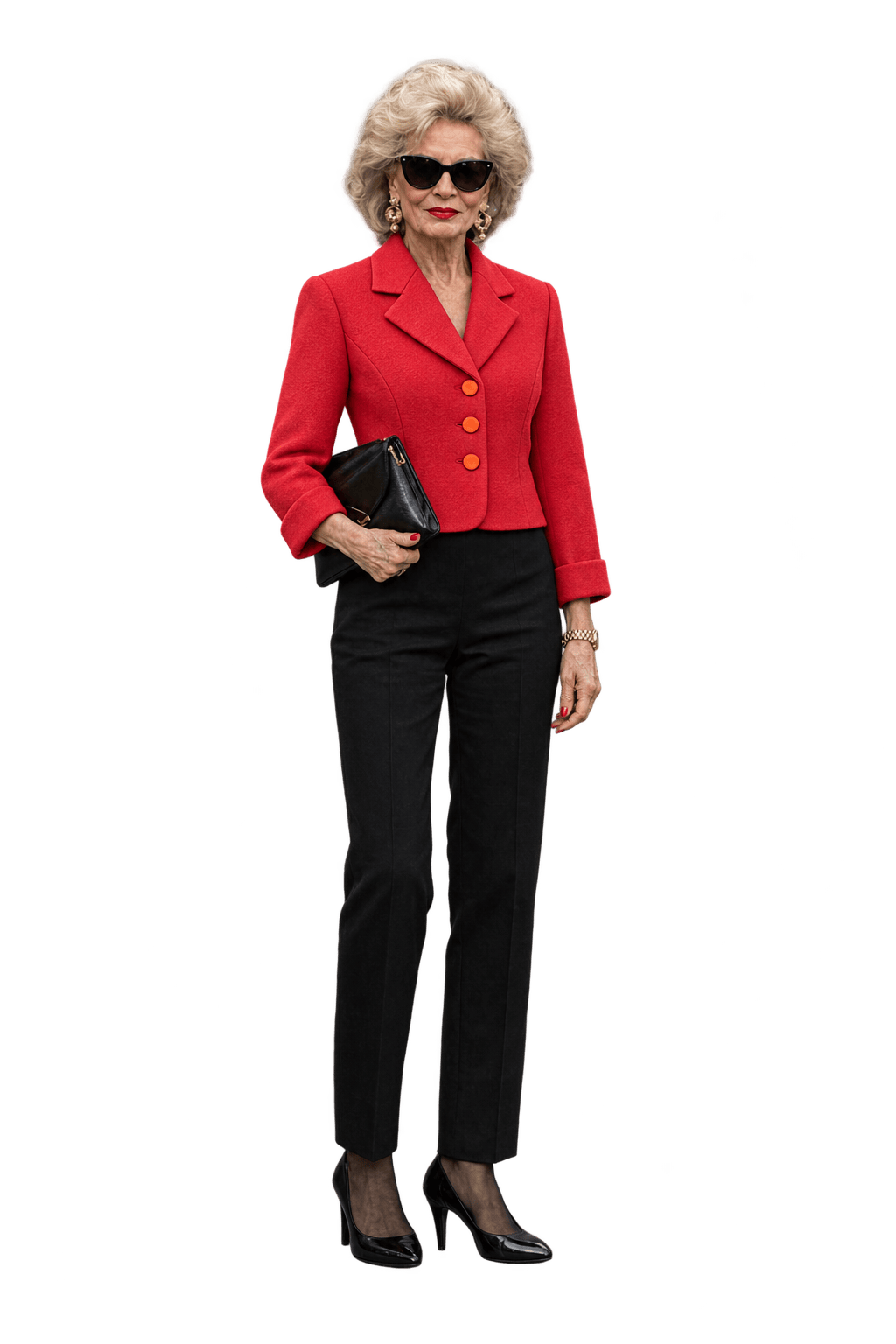 1980s Bright Red Wool Blend Blazer - Model