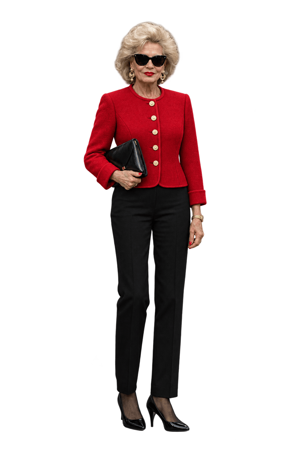 1980s Red Wool Blend Jacket - Model