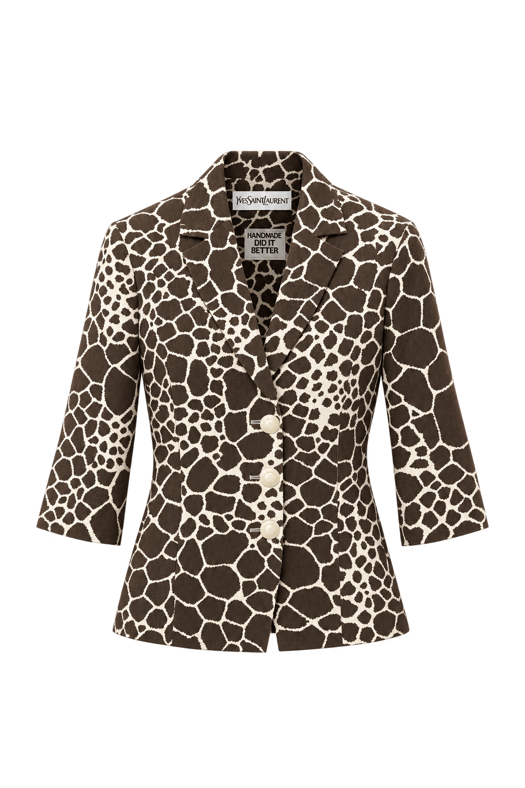 1980s Brown Cotton Blazer - Front View