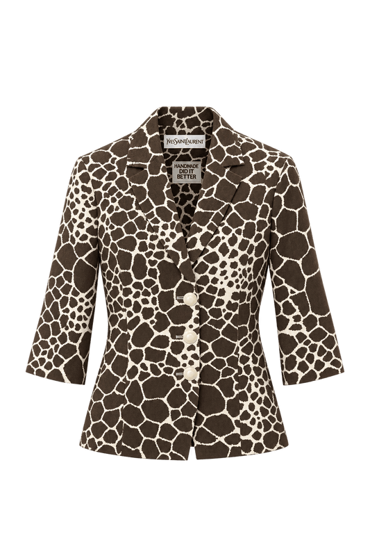 1980s Brown Cotton Blazer - Front View