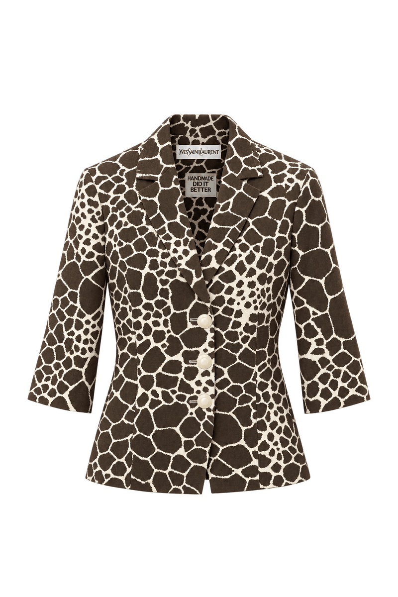 1980s Brown Cotton Blazer - Front View