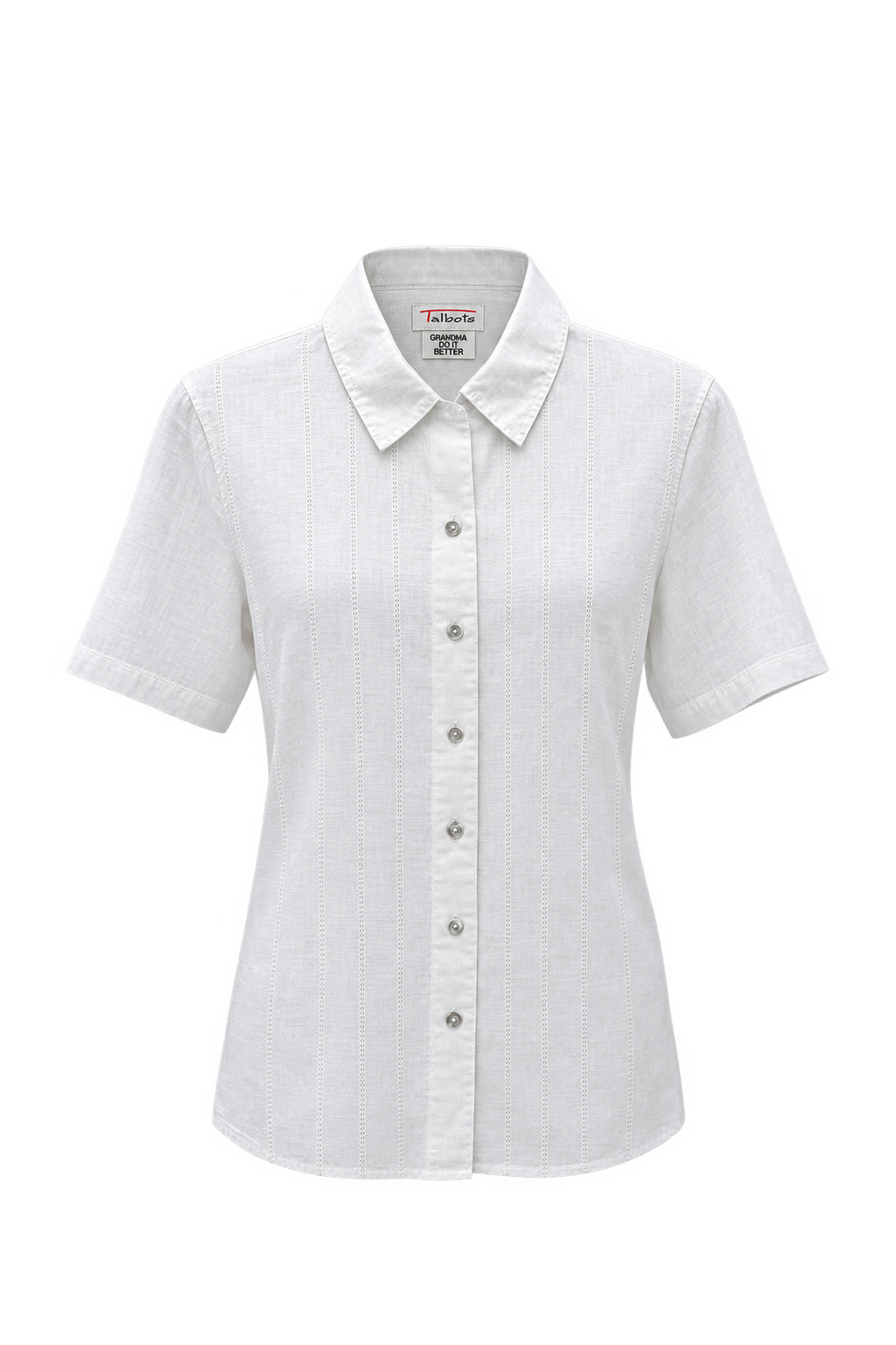 1990s White Cotton Shirt - Front View