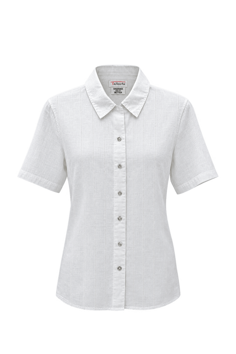 1990s White Cotton Shirt - Front View