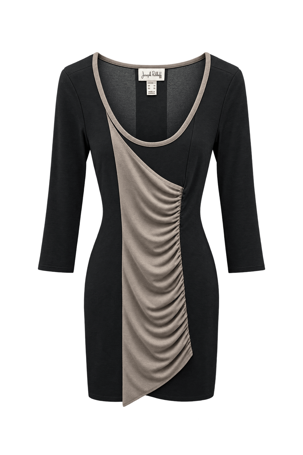 1990s Black Jersey Dress - Front View