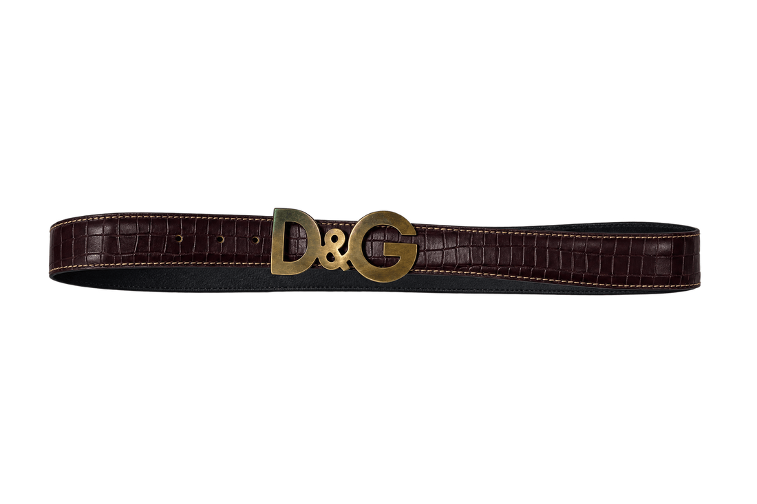 1990s Dark Brown Leather Belt - Front View