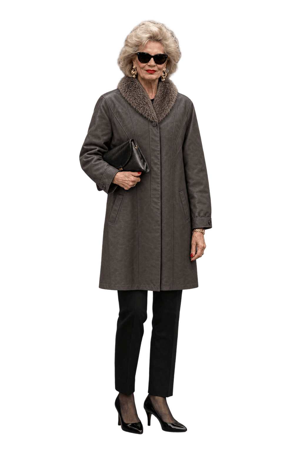 1980s Dark Brown Leather Coat - Model