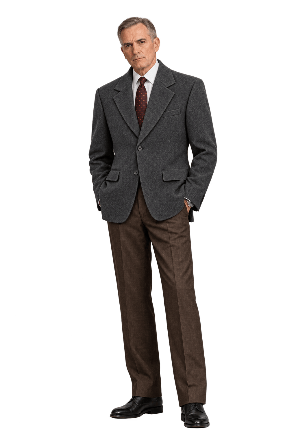 1990s Charcoal Grey Wool Blazer - Model