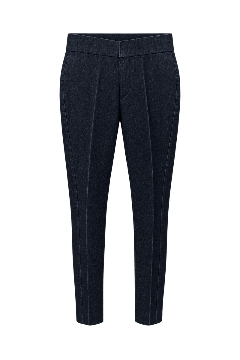 1980s Dark Blue Denim Pants - Front View