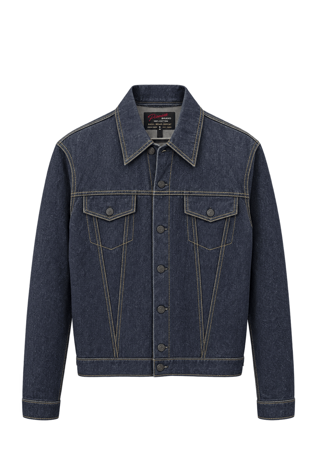 1970s Dark Indigo Denim Jacket - Front View