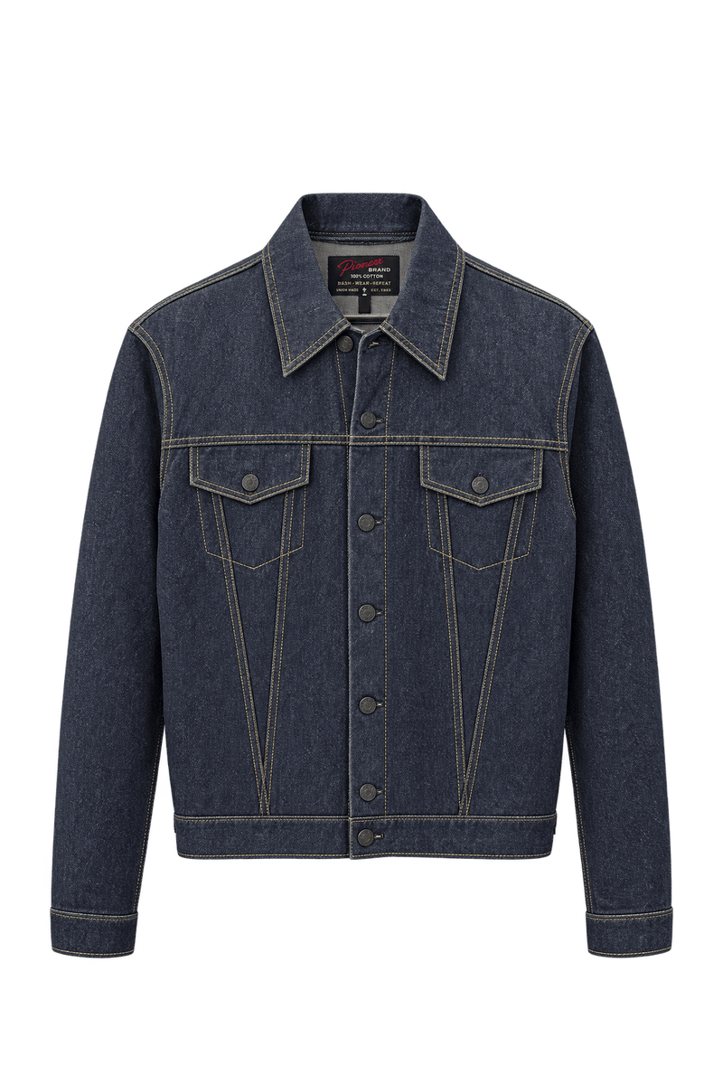 1970s Dark Indigo Denim Jacket - Front View