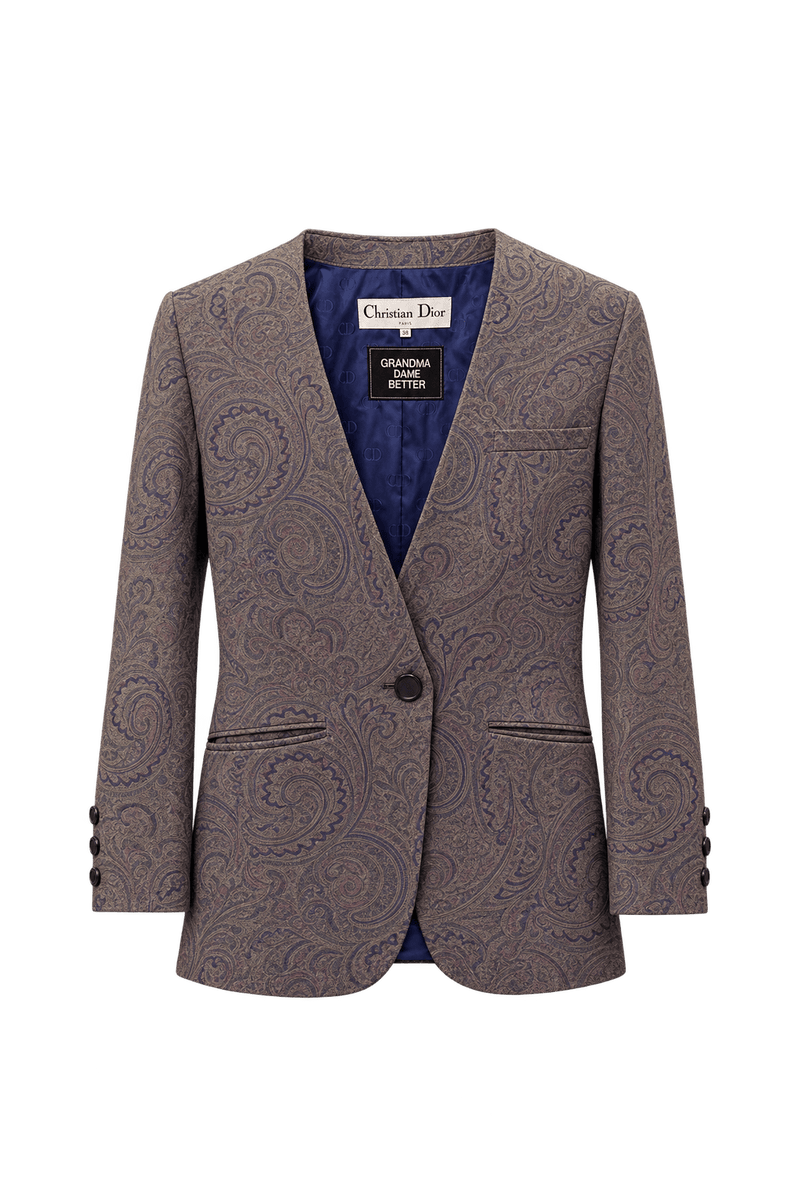 1980s Navy Blue Wool Blazer - Front View