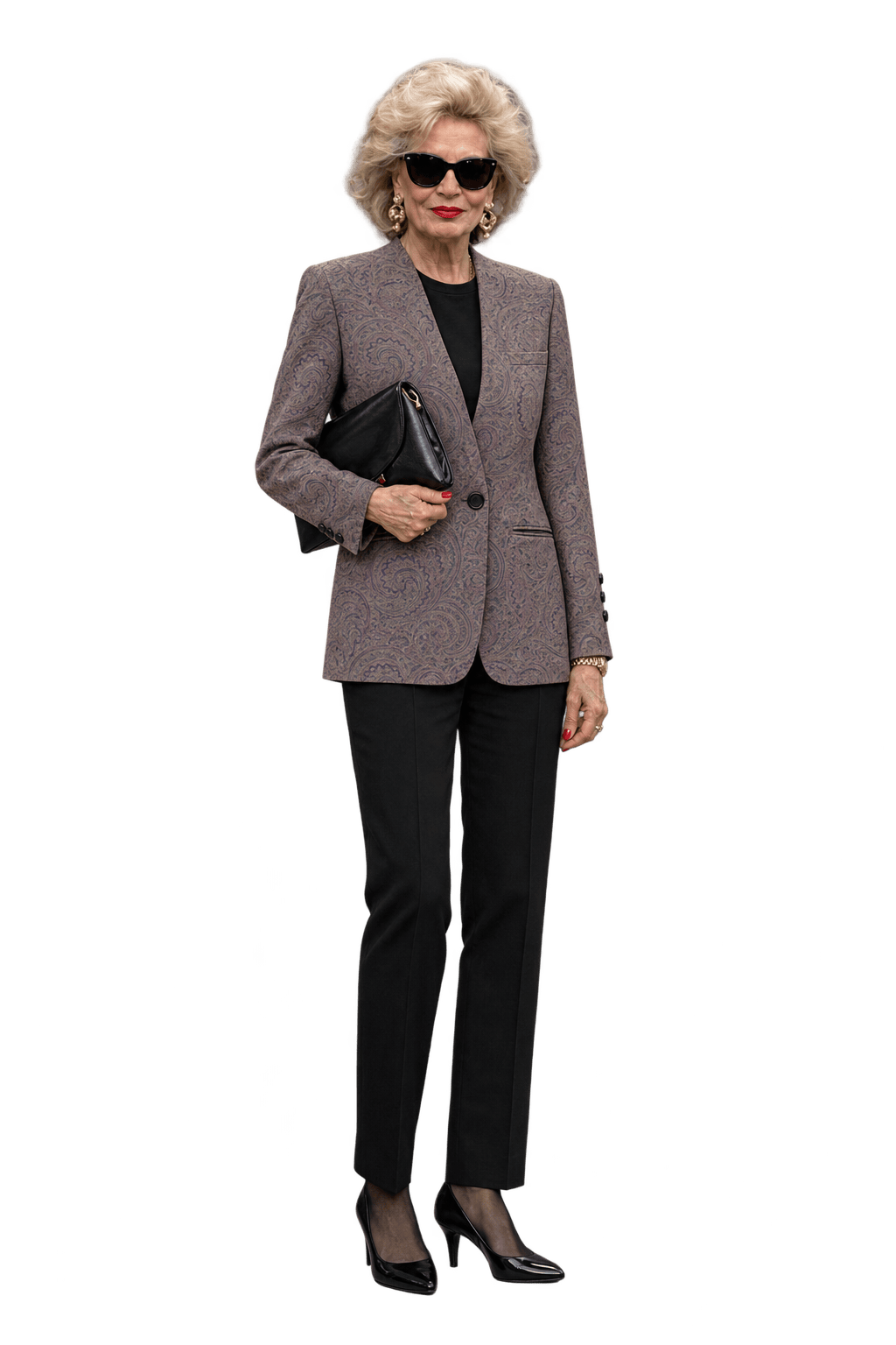 1980s Navy Blue Wool Blazer - Model