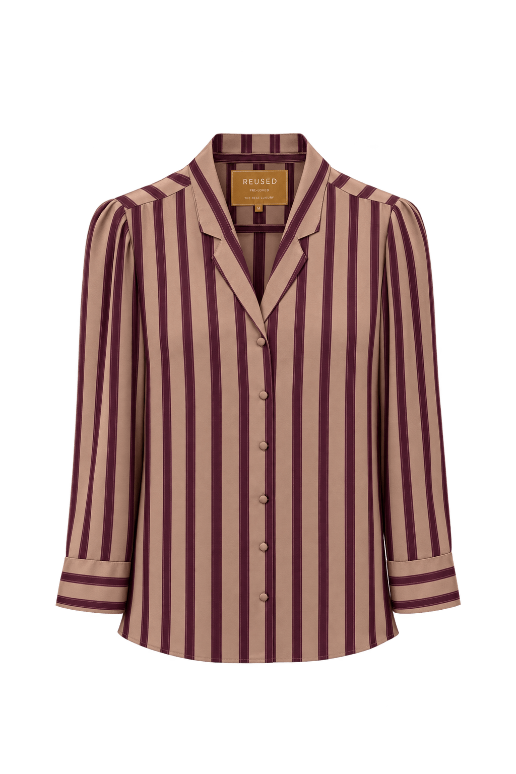 1970s Brown Silk Blouse - Front View