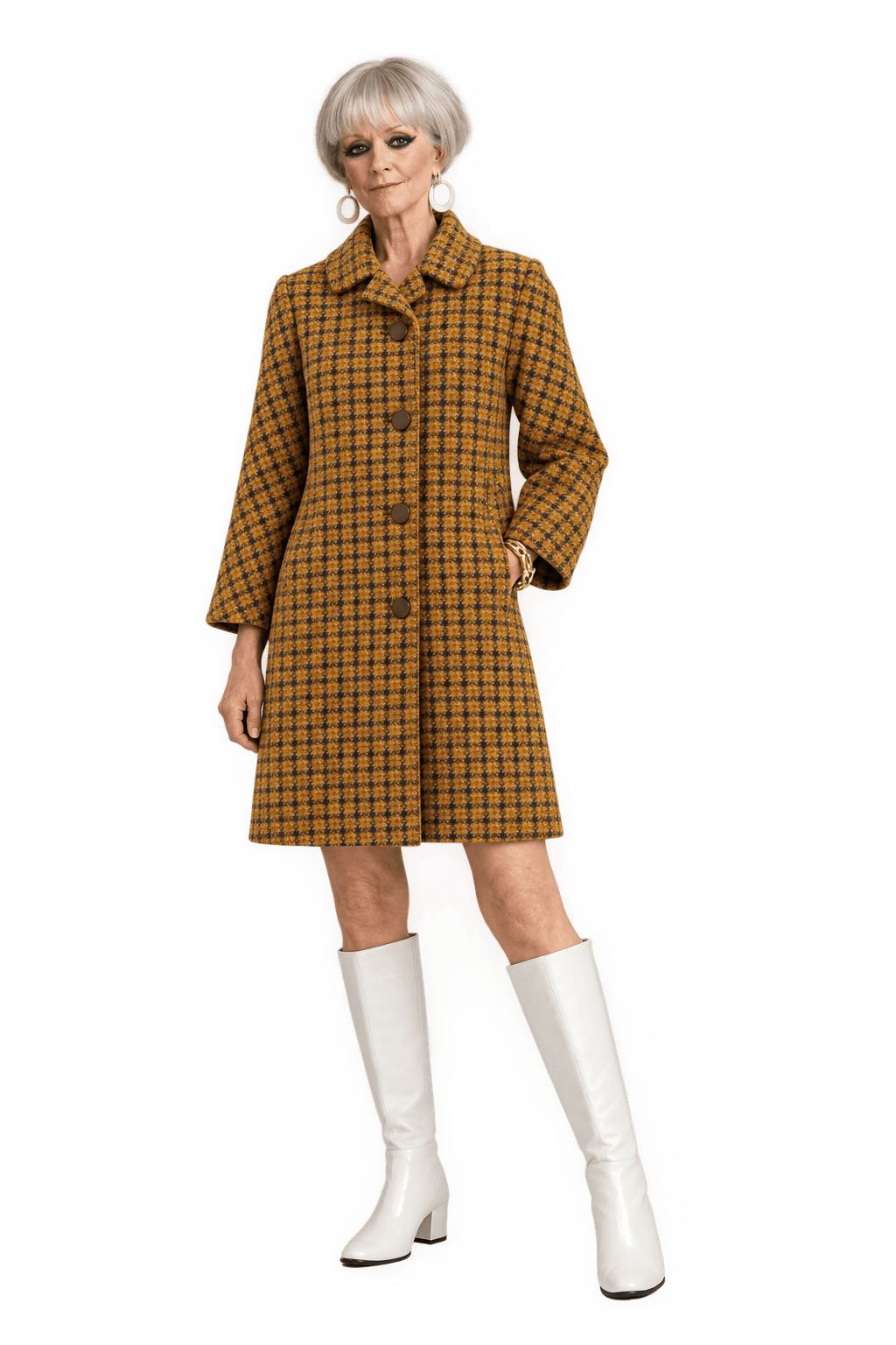 1960s Brown Wool Coat - Model