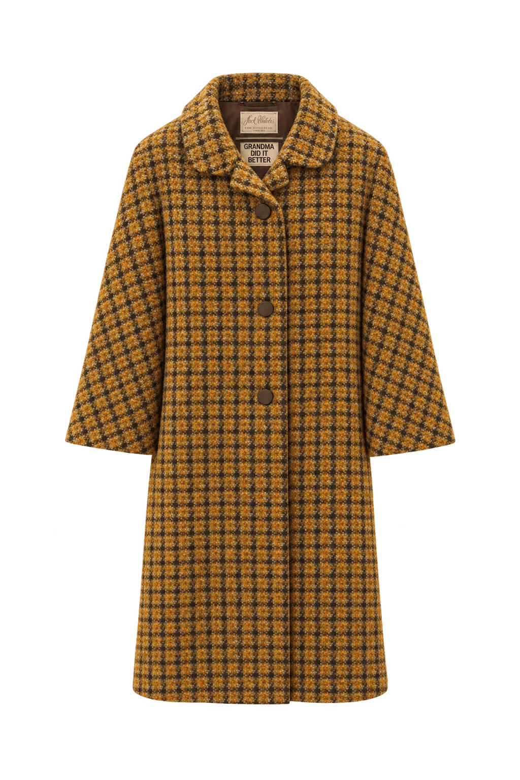 1960s Brown Wool Coat - Front View