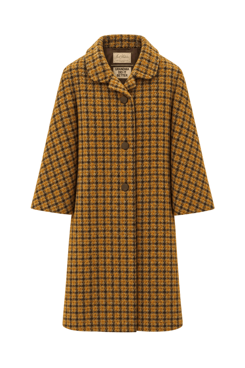 1960s Brown Wool Coat - Front View