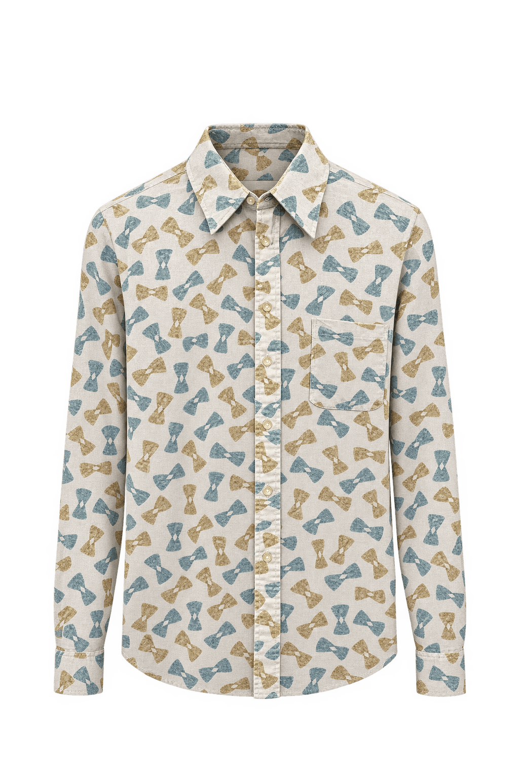 1980s Cream Cotton Shirt - Front View