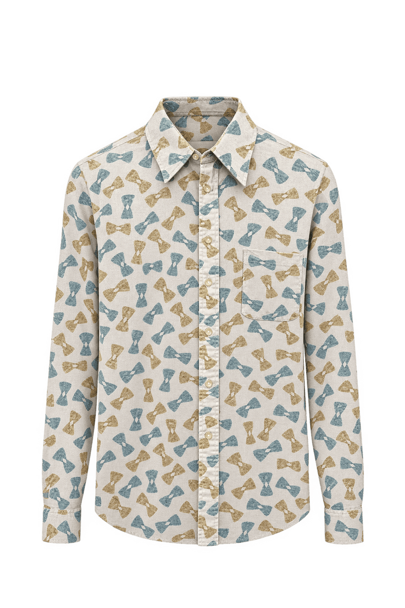 1980s Cream Cotton Shirt - Front View