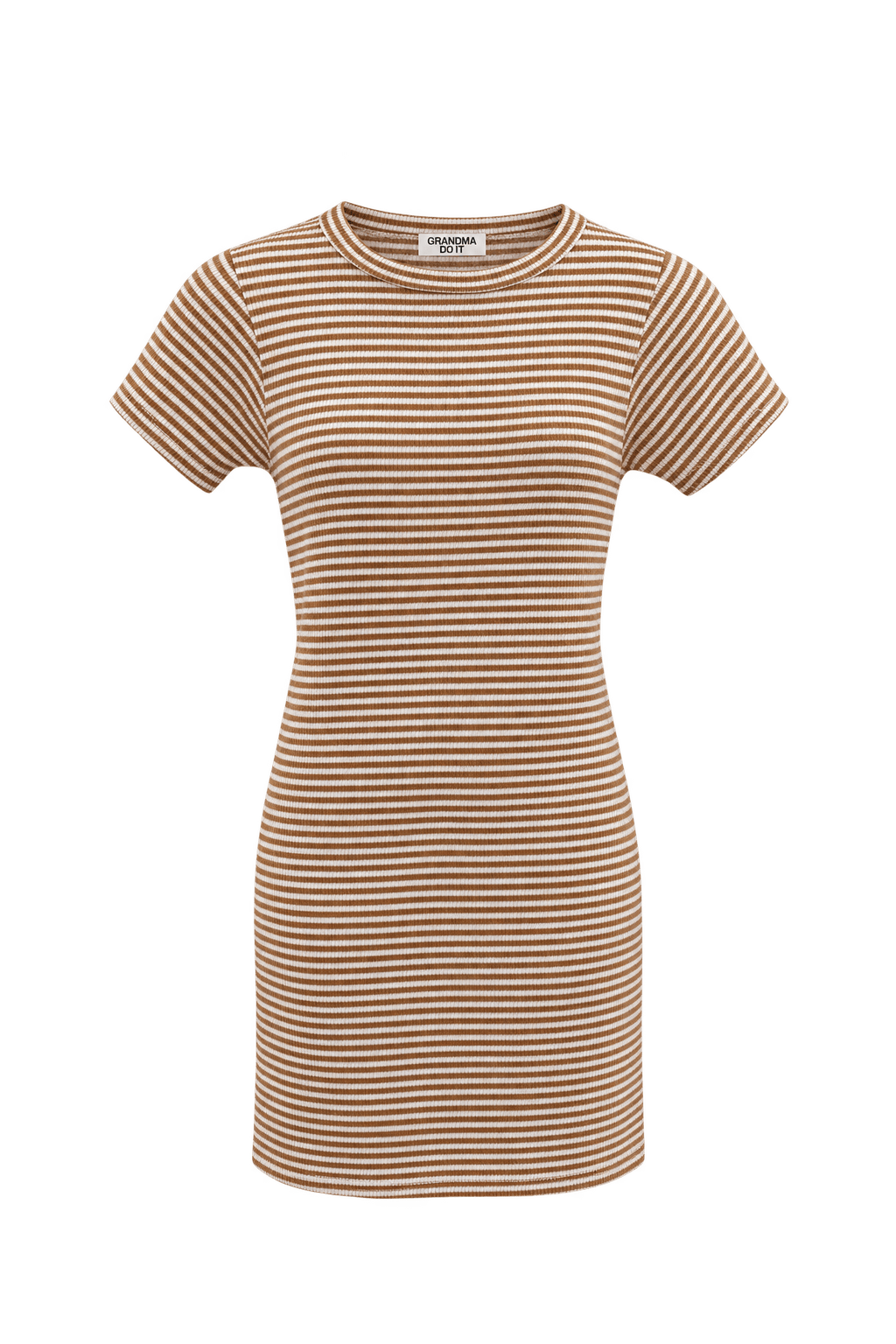 1960s Beige Cotton Mini Dress - Front View