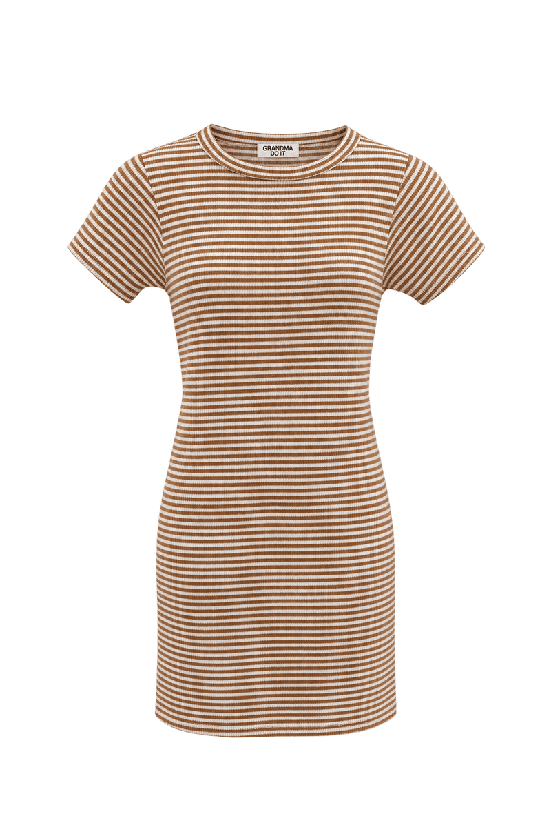 1960s Beige Cotton Mini Dress - Front View