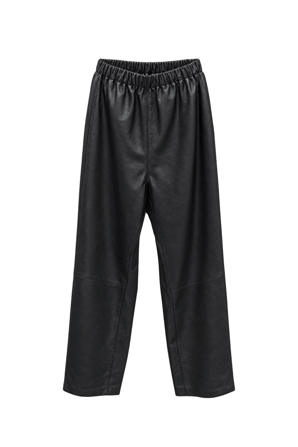 1980s Black Leather Pants - Front View