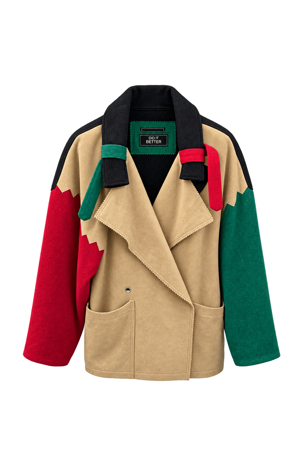 1980s Beige Suede Jacket - Front View