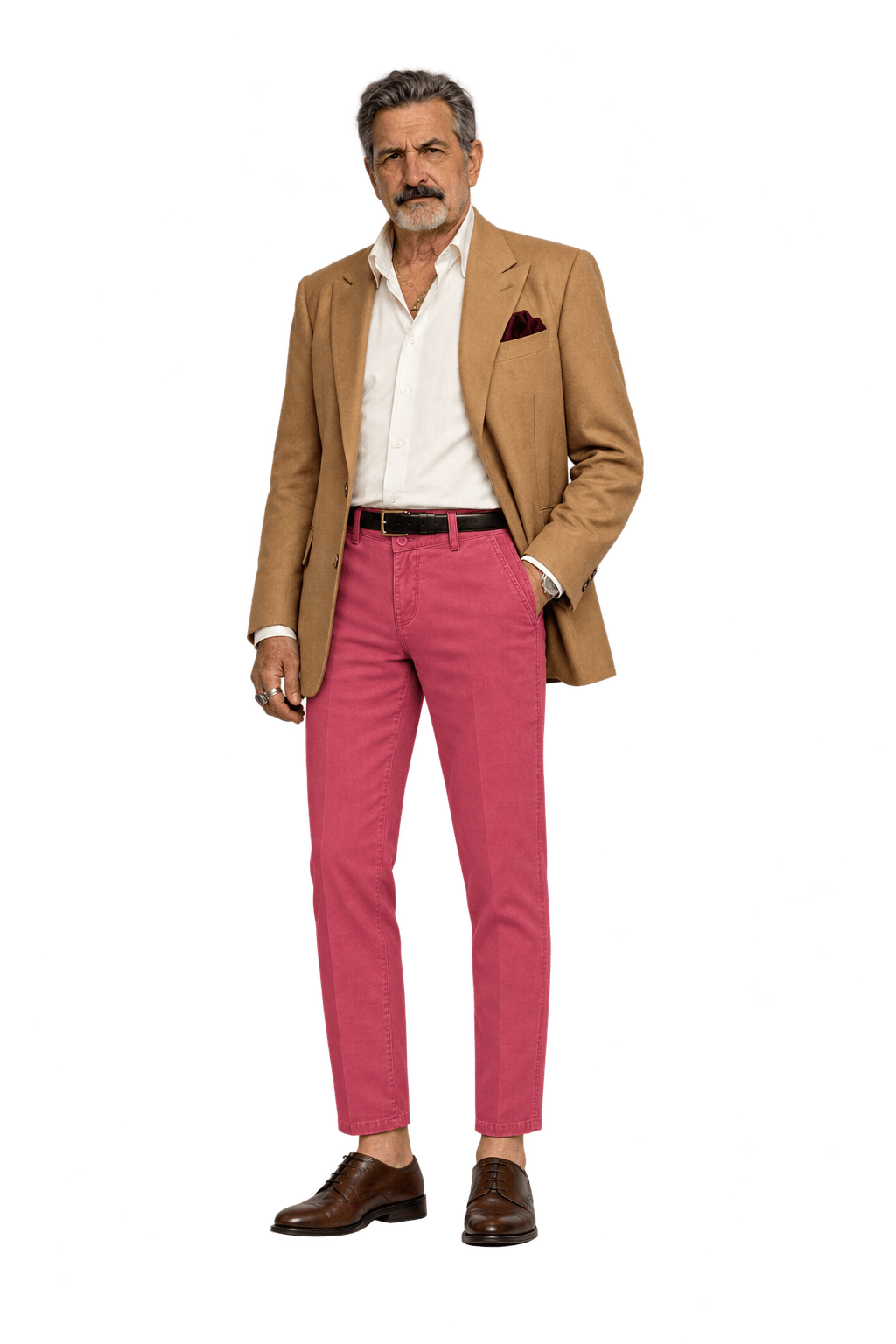 1980s Pink Cotton Pants - Model