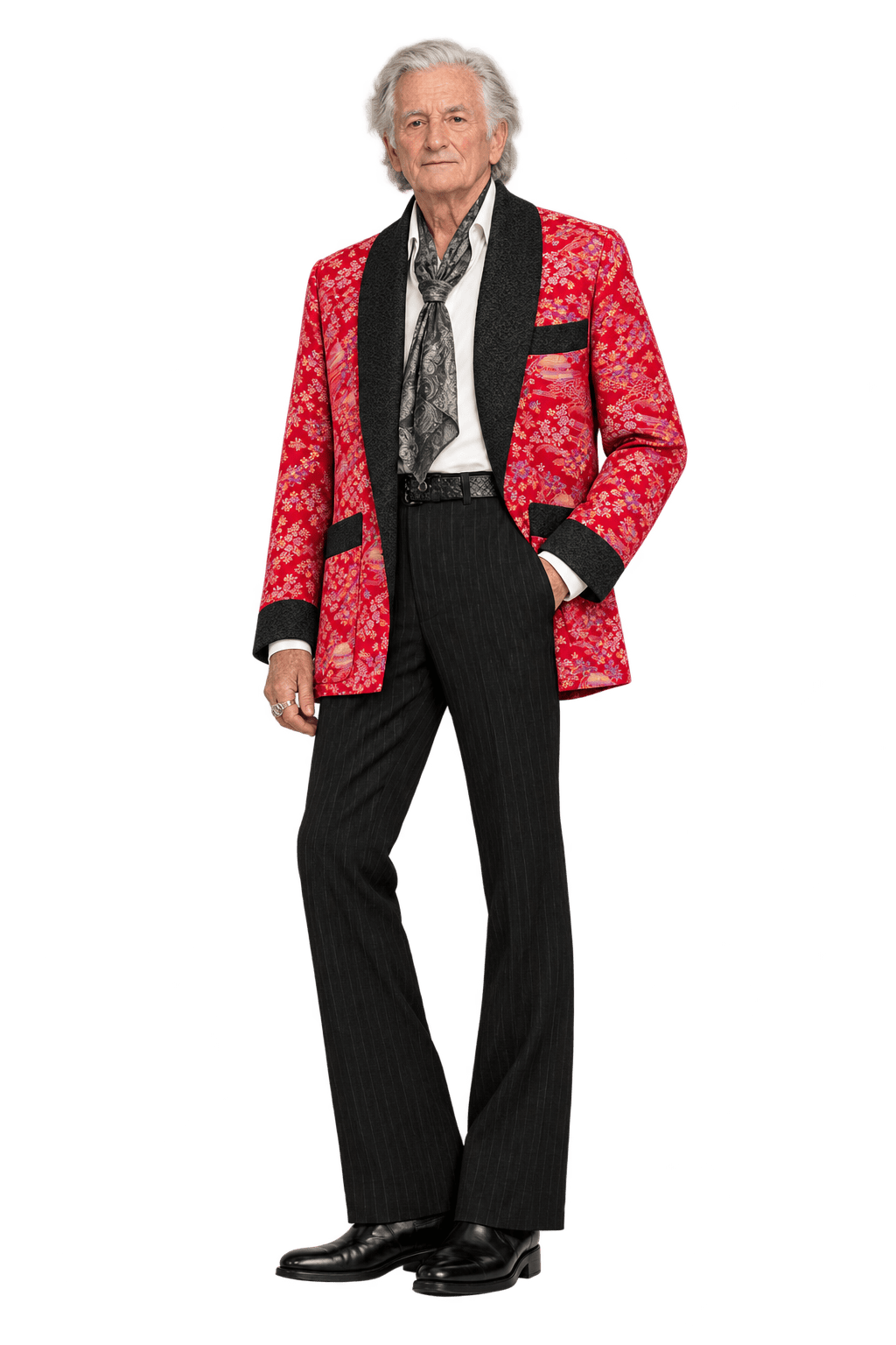 1980s Red Silk Jacket - Model